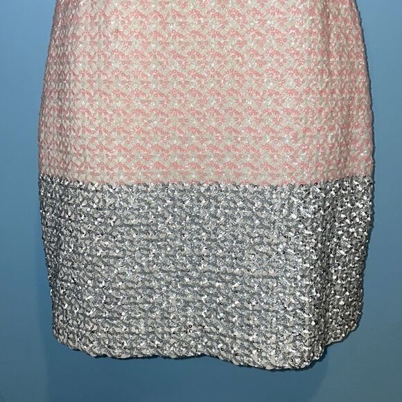 Badgley Mischka Sequin Beaded Sleeveless Mini Sheath Cocktail Dress - Picture 5 of 16